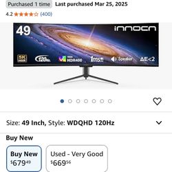 Gaming Monitor 49”UltraWide 