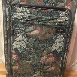 Vintage Atlantic Floral Rolling Suitcase Luggage - Feel Free to Ask Questions