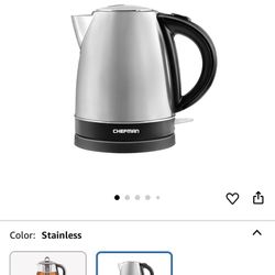 Chefman Stainless Steel Electric Kettle w/ 360 Swivel Base, Auto Shut Off & Boil Dry Protection, BPA-Free Interior and Cool-Touch Handle, 7+ Cup Capac