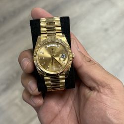 Rolex President Day Date 228238 40mm Baguette Diamond Dial 18K Gold Box Papers 2019