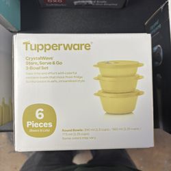 6 Piece Crystal Wave Tupperware