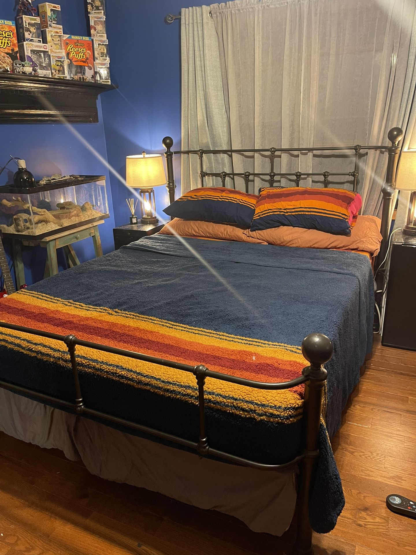 Iron Queen Bed Frame W Mattress Set