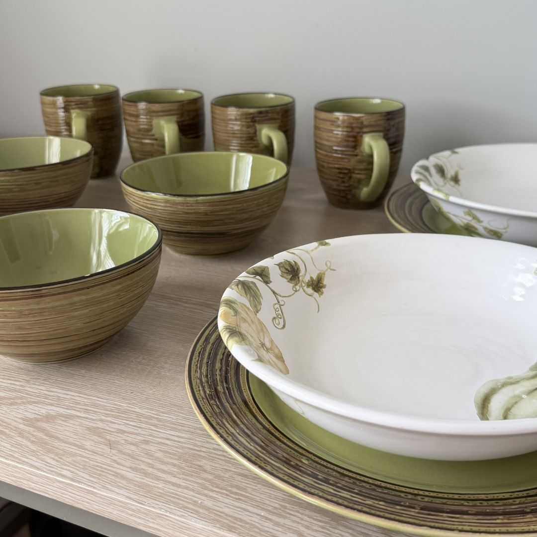 Thompson China Patterns Thomson Pottery Green Dinnerware Set 14pc – Gourd/Fall Pattern for Sale ...