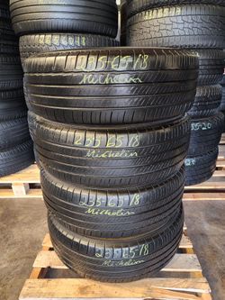 235 65R 18 MICHELIN PRIMACY TOUR TIRES 2356518 USED TIRES (SET) MOUNT BALANCE INCLUDED