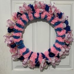 Pink And Blue Wreath