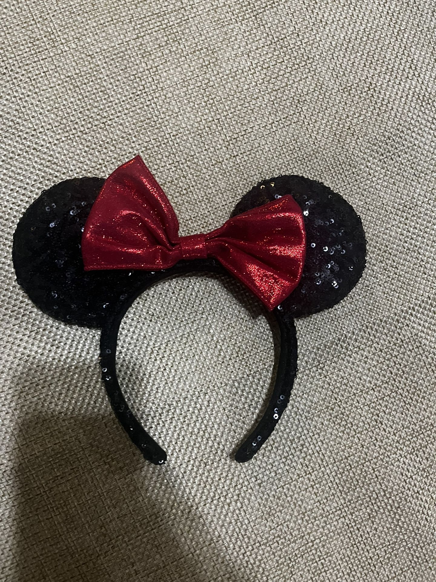 Minnie Mouse Red Bow Sequined Ears Headban