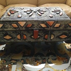 Antique Moroccan intricate jewelry box