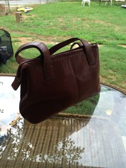Used brown leather bag