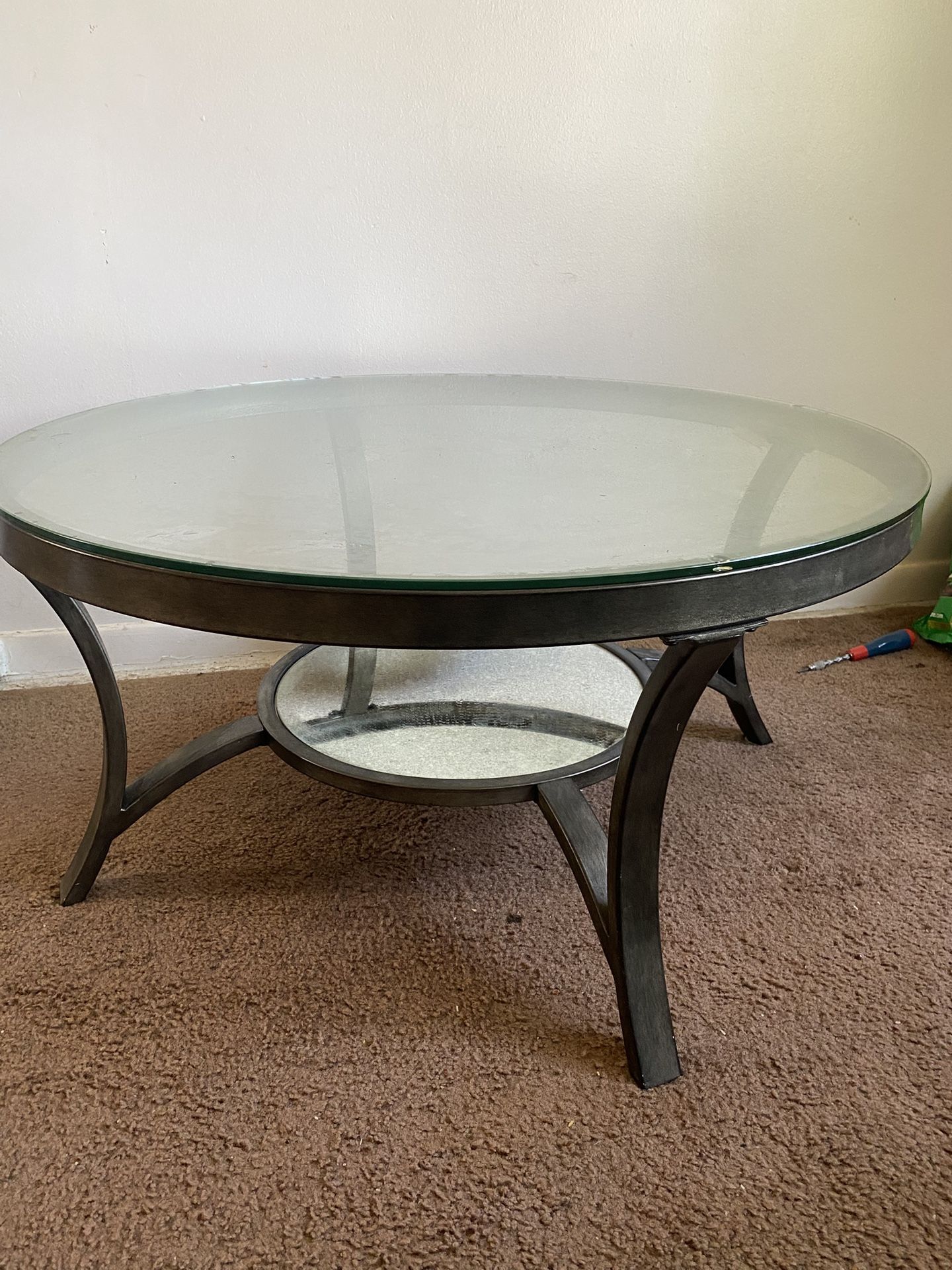 Glass Table With Metal Frame