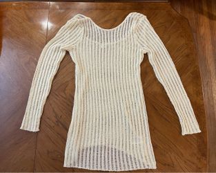 Cotton On Women’s Ladder Knit Mini Dress - Large - Cream Colored - Excellent Condition