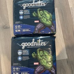 New Sealed In Packages. Nighttime Underwear Diapers. 44 Count 