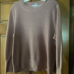 H & M Shimmery Rose Gold Long Sleeve Shirt
