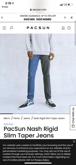 PacSun Nash Rigid Slim Taper Jeans 28x30