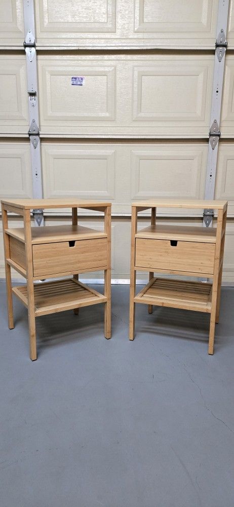 Costway Bamboo Nightstands Set of 2 For $120.