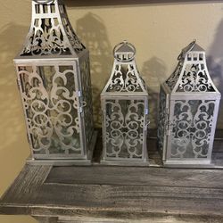 Gray Metal Lantern. Read Description 