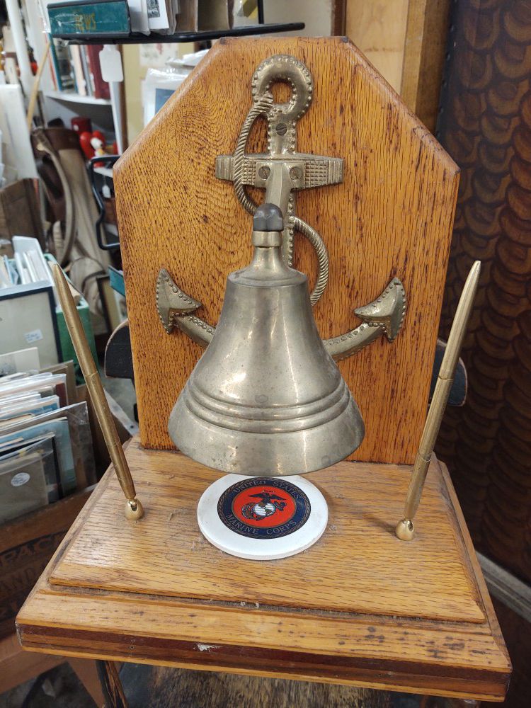Marine Corps Brass Bell Display, USMC