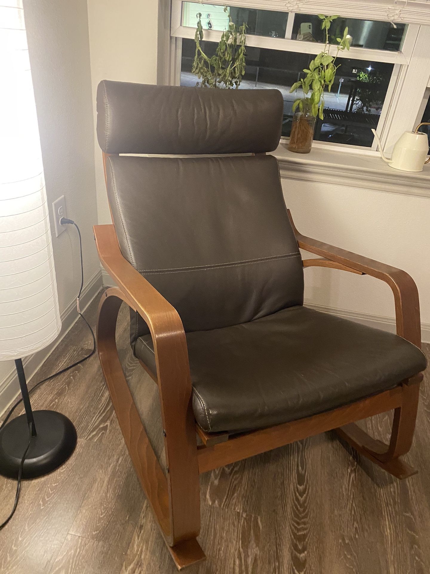 IKEA Leather Poang Rocking Chair