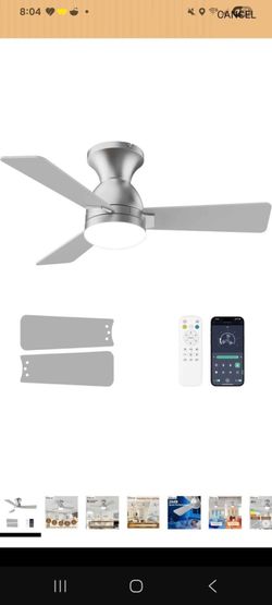 Ceiling Fans with Lights and Remote, 36 Inch Ceiling Fan with Light, Low Profile, Reversible, Dimmab
