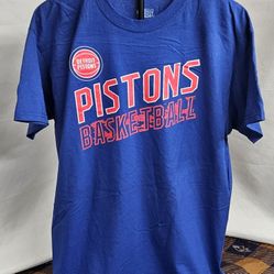 Men's Detroit Pistons Basketball NBA Apparel T-Shirt Size Large Blue