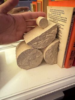 Faux stone heavy book ends