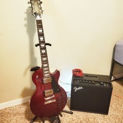 Epiphone Les Paul Studio + Fender AMP