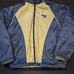 Saint Louis Rams Embroidered Mens Navy & Blue Reversible Fleece Jacket Size 2XL
