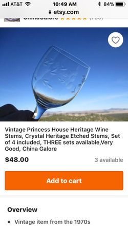 Vintage crystal princess house water /wine goblets