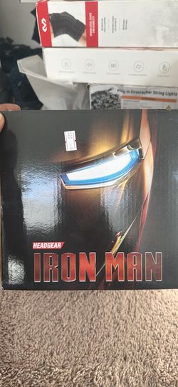 Awesome Iron Man Mark VII helmet. This is a 1:1 scale wearable helmet with a gold and red finish. Faceplate opens.