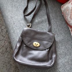 Fossil Dark Brown Leather Shoulder Bag