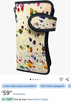 Leather rainbow wallet 11 card slots