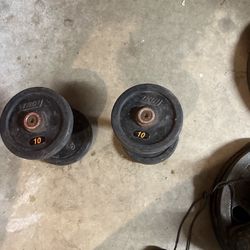 Two 10 Lb Dumbbells Weight Set 