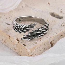 925 Sterling Silver Women's Cuff Ring Band Adjustable Size Gift 