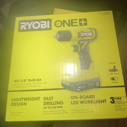 2 Ryobi One+ 18V 3/8 Drill Kit Brand New