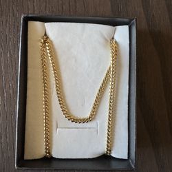 22Grams weight Cuban link solid chain 14K 26” 3mm
