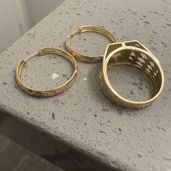 14k Earrings and A Ring Set