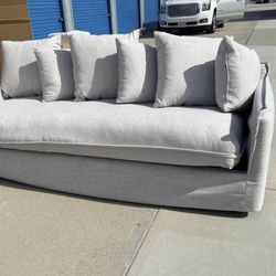 Brand New. Plush Slipcover linen Sofa. Retails Over $1100
