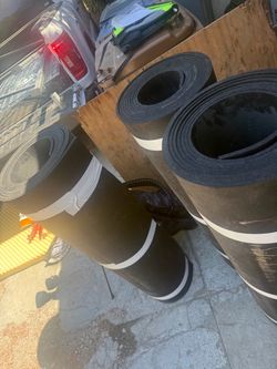 Rolled Rubber Flooring Mats – Lot of 3