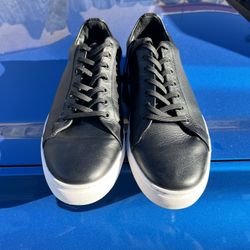 THURSDAY Premier Low top Sneaker Mens 11.5 Black White Leather Lace Up