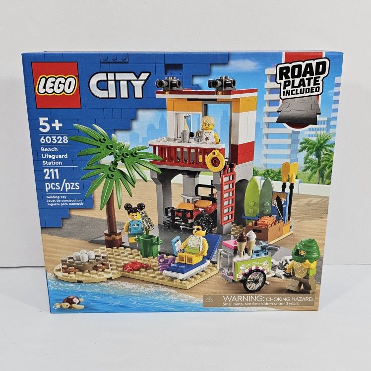 LEGO City 60328 Beach Lifeguard Station Building Set 211 Pieces New Sealed Retired