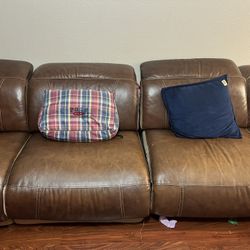 Brown recliner Leather Couch 