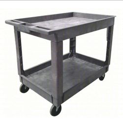 2-Shelf Plastic Utility Cart with Wheels