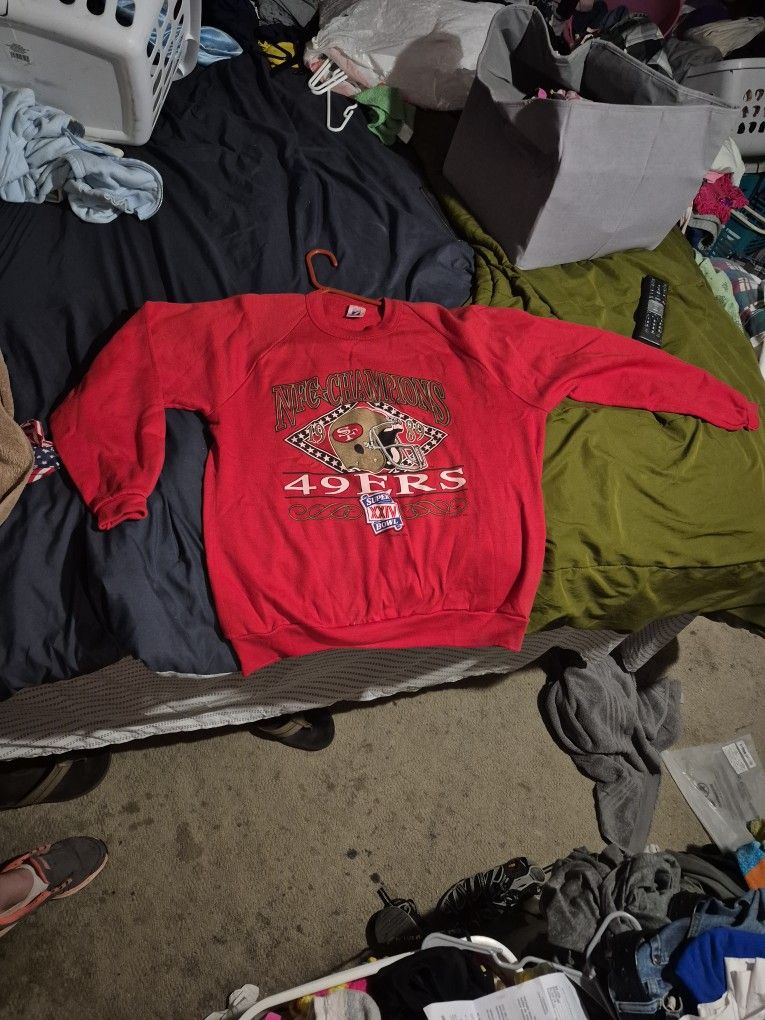 XL 1989 49ers NFC Champions Super Bowl XXIV Logo 7 Inc. SWEATSHIRT