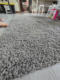 Ikea Grey Shaggy Area Rug