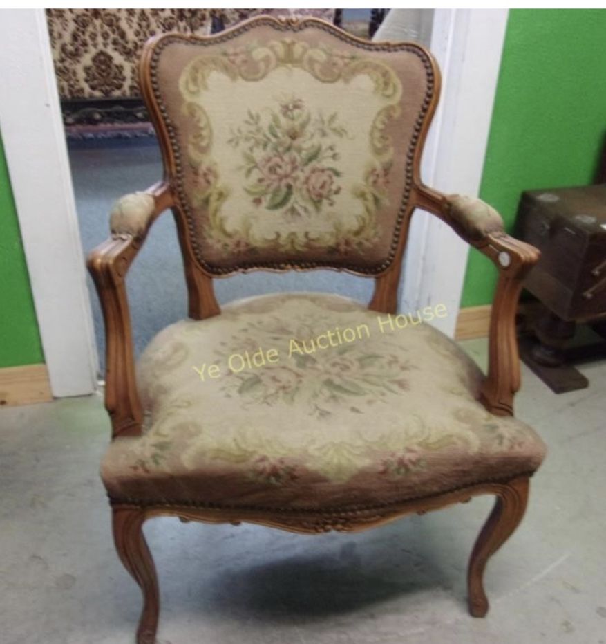 Elegant French Needlepoint Antique chair