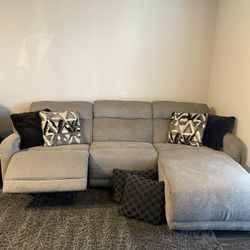 3-Piece Power Reclining Sofa with Chaise (Gray)