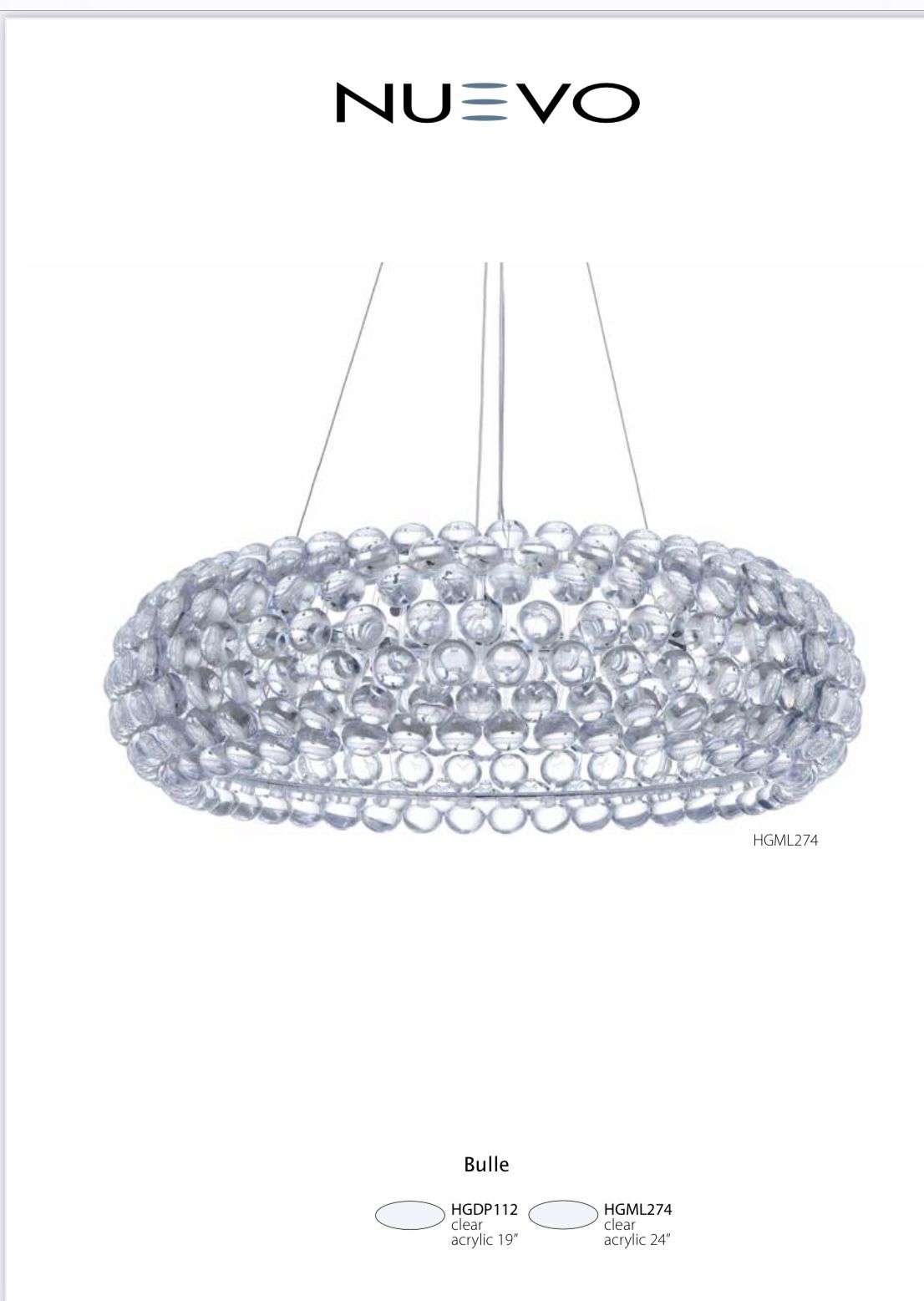 24” Bulle Clear Bubble Chandelier 