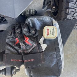 Bruce Bolt Baseball Batting Gloves- Youth L  