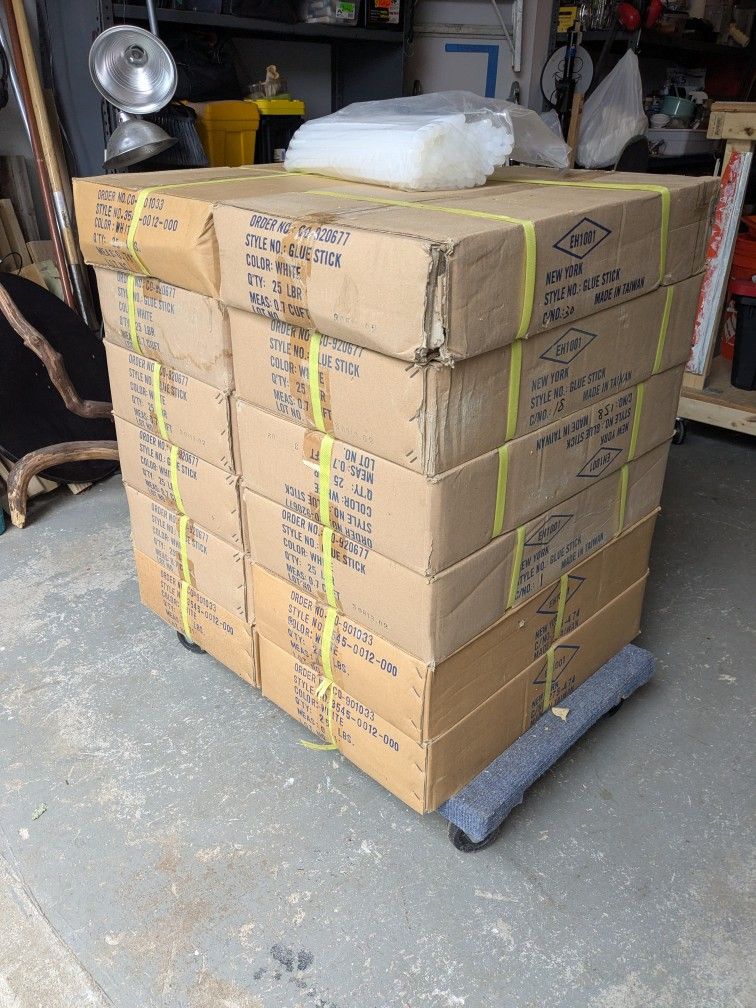 12 Cases Of Hot Glue Sticks (4,500 sticks)