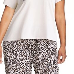 "SLEEP IN"...Women's Short Sleeve Sleep Top and Open Leg Pants Pajama Set, 2-Piece, Sizes .3X...NEW WITH TAGS