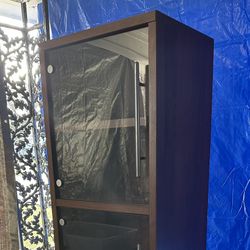 Display Cabinet Glass Doors Storage Shelves